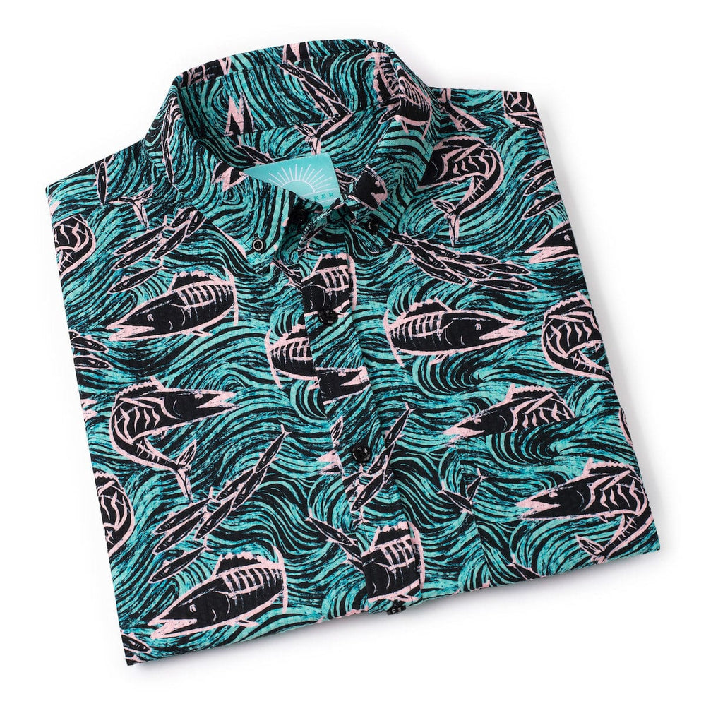 Fishies – Stretch Seersucker Short Sleeve Shirt - Image 8