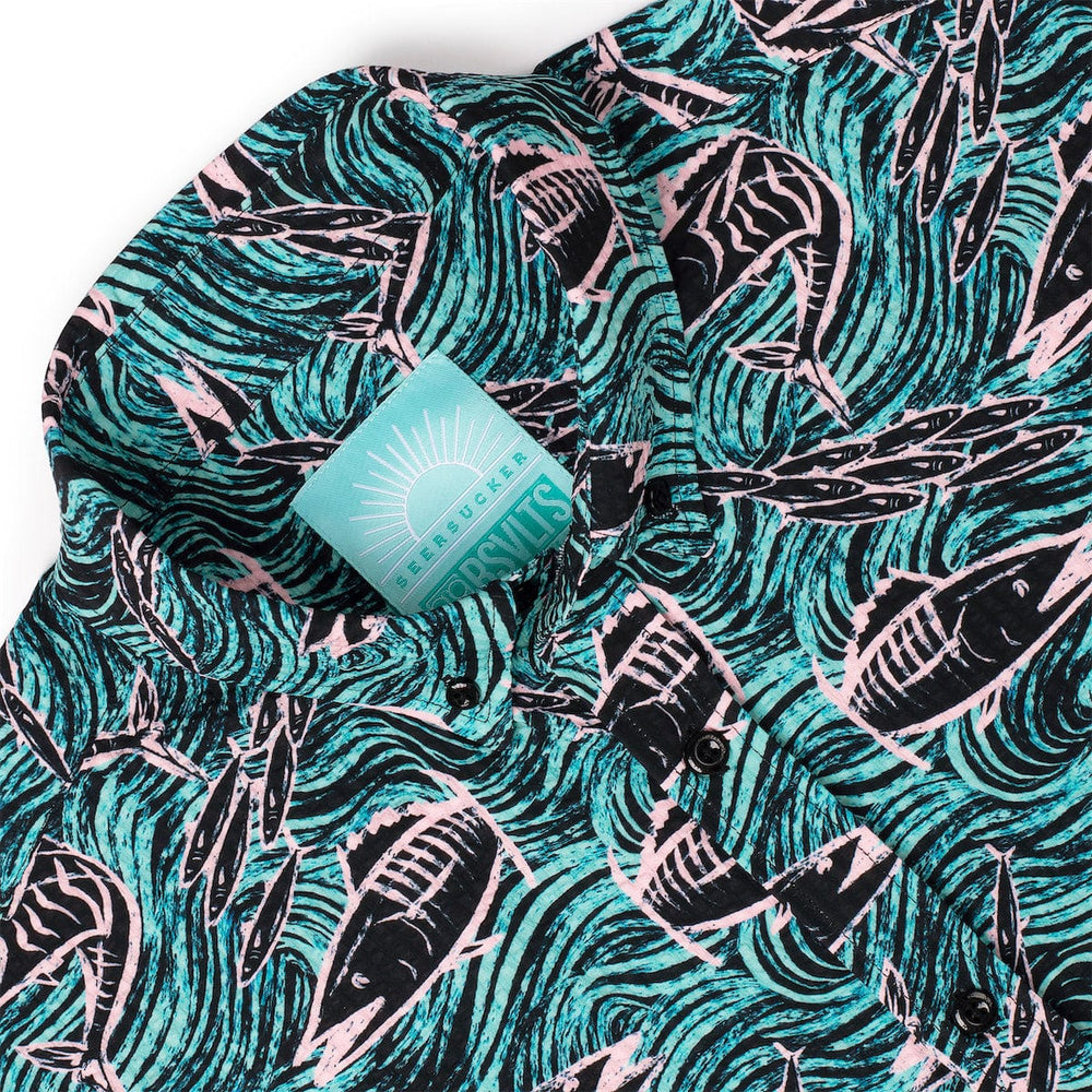 Fishies – Stretch Seersucker Short Sleeve Shirt - Image 6
