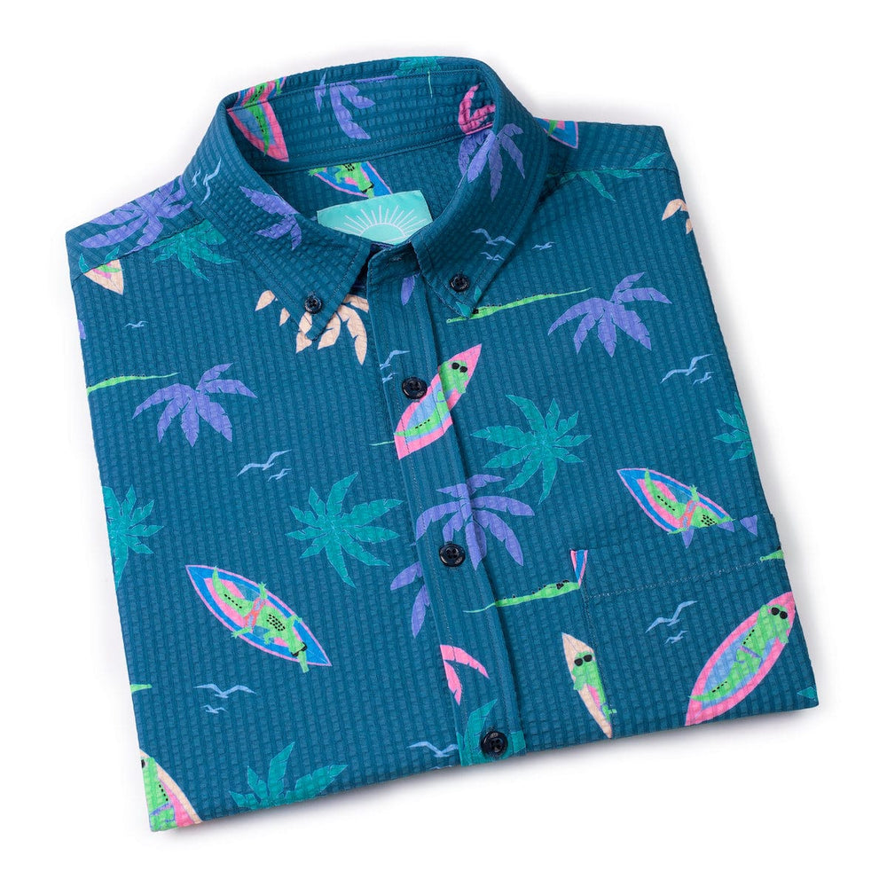 Gator Rays – Stretch Seersucker Short Sleeve Shirt - Image 8
