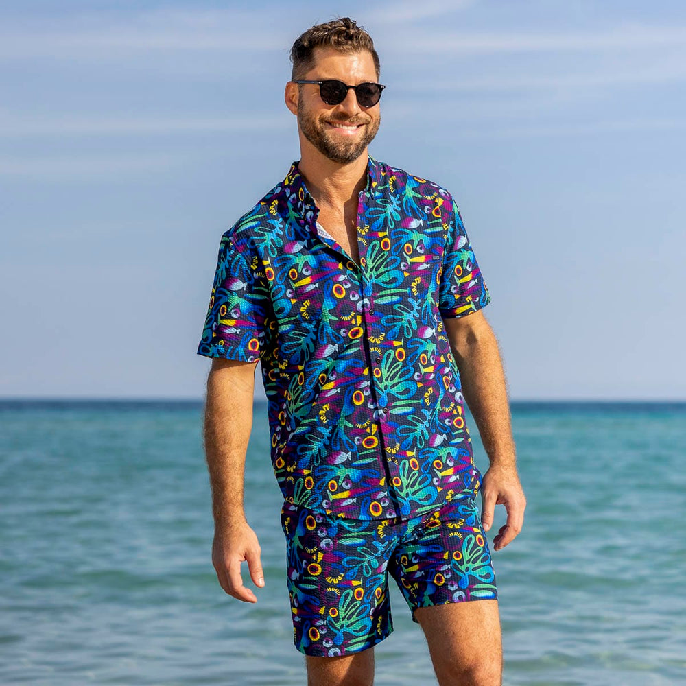 Rad Reef – Stretch Seersucker Short Sleeve Shirt - Image 3