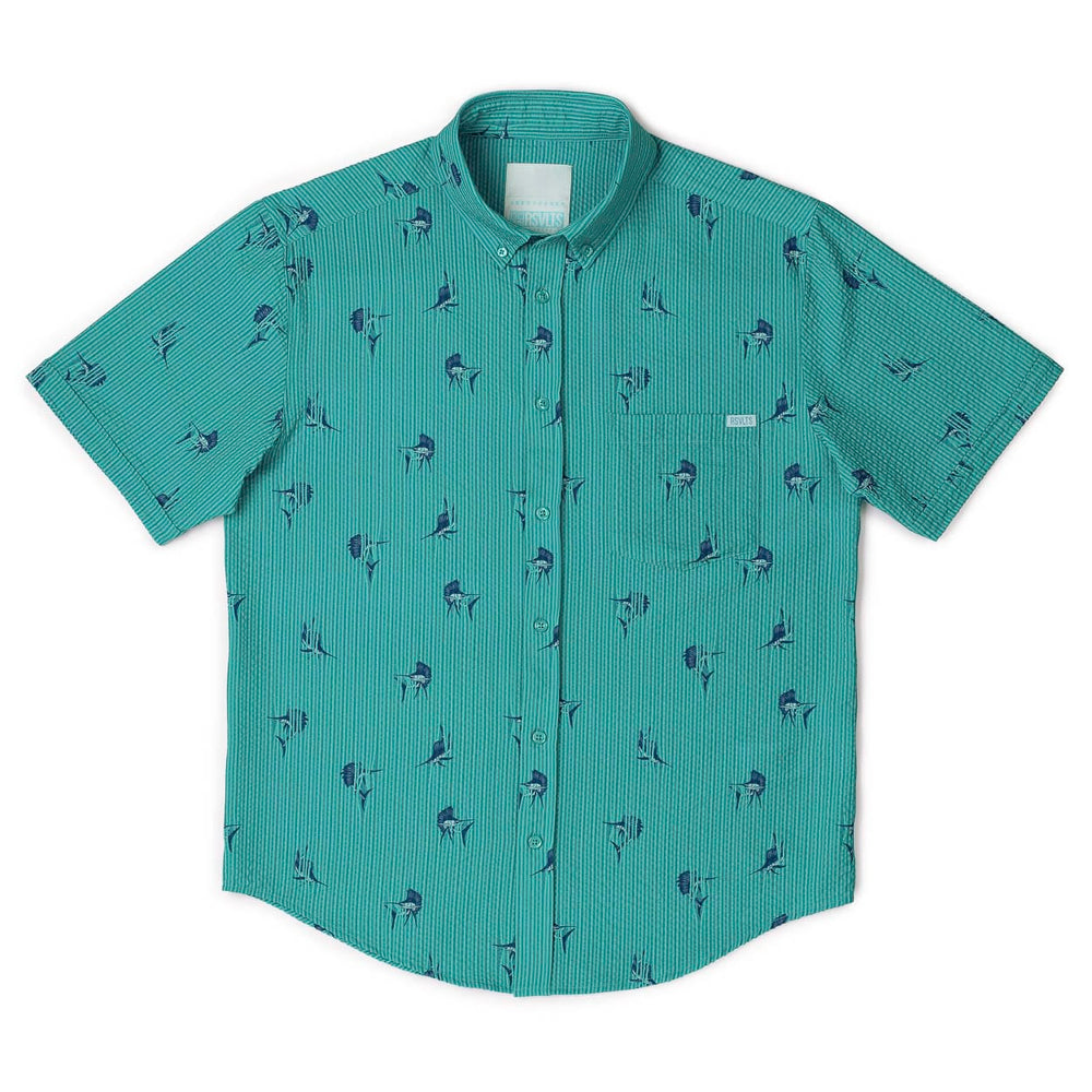 Sailfish – Stretch Seersucker Short Sleeve Shirt - Image 4