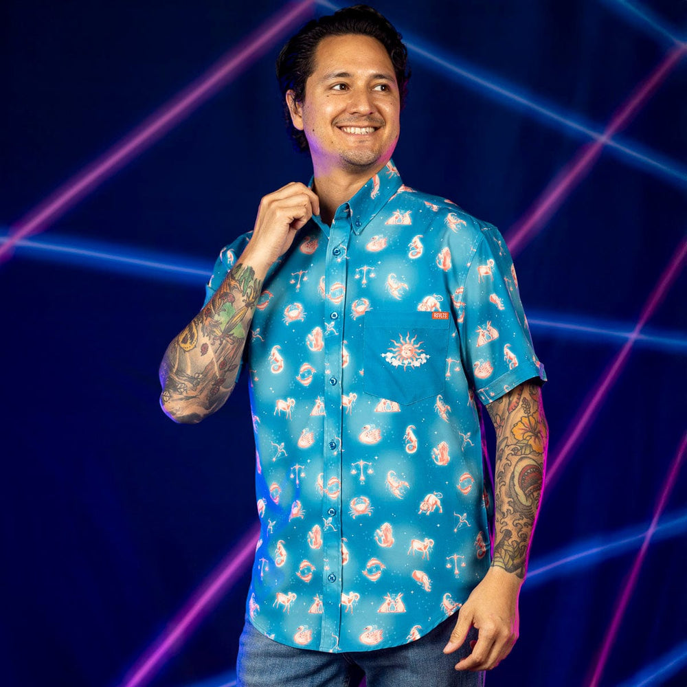 Star-Crossed Cosmos – KUNUFLEX Short Sleeve Shirt - Image 3