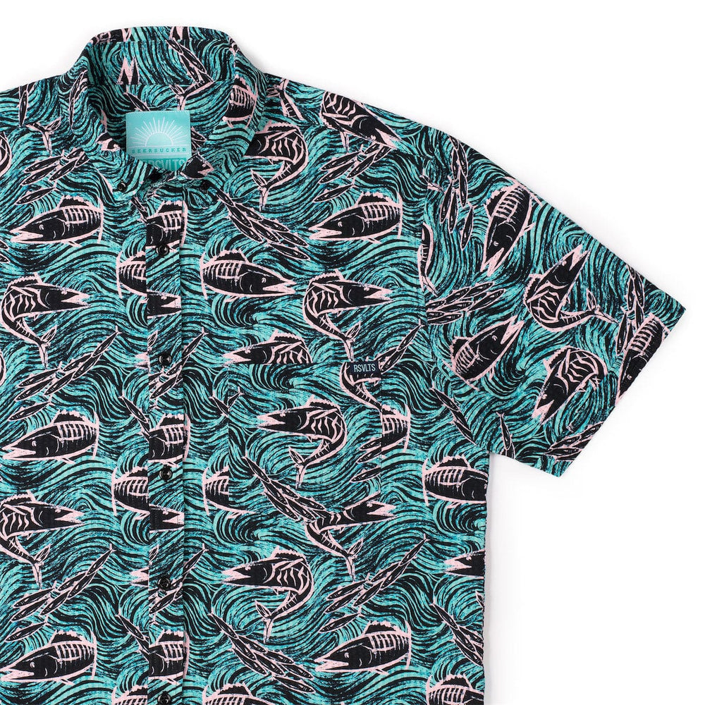 Fishies – Stretch Seersucker Short Sleeve Shirt - Image 2