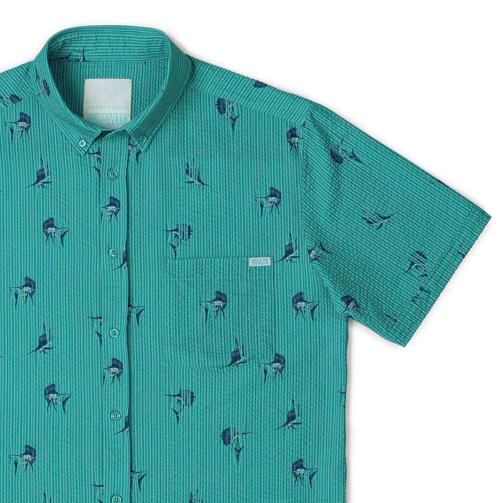 Sailfish – Stretch Seersucker Short Sleeve Shirt - Image 2