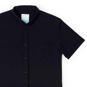 Anthracite – Stretch Seersucker Short Sleeve Shirt