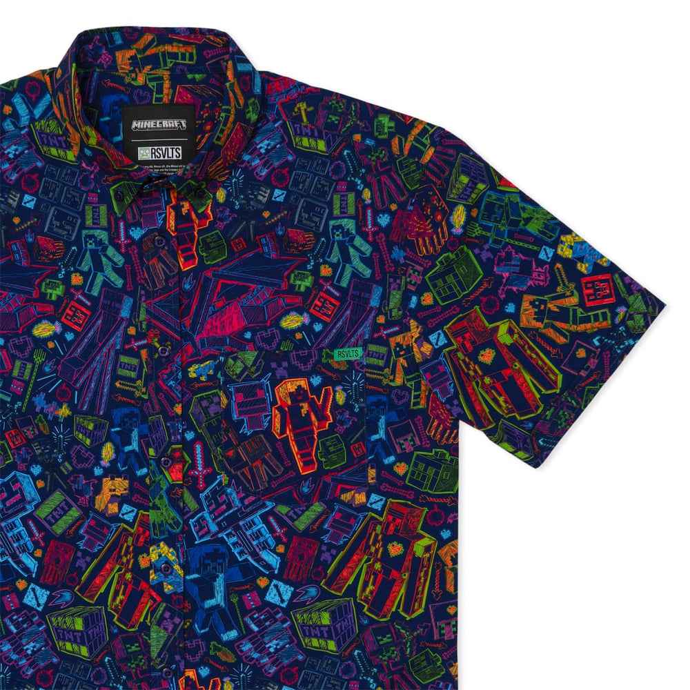 Minecraft "Neon Block Party" – KUNUFLEX Short Sleeve Shirts