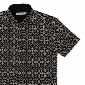 RSVLTS Lab X71 Drop 001: Black – Embroidered Bamboo Short Sleeve Shirt