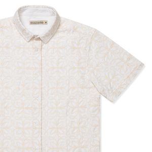 RSVLTS Lab X71 Drop 001: White – Embroidered Bamboo Short Sleeve Shirt