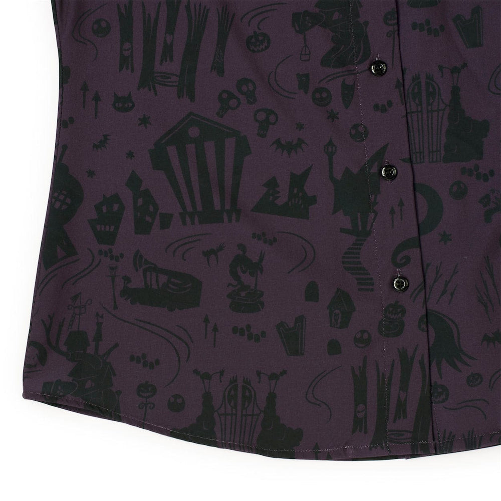 Disney Tim Burton's The Nightmare Before Christmas "Paint the Town Dead" Women's – KUNUFLEX Short Sleeve Shirt - Image 4