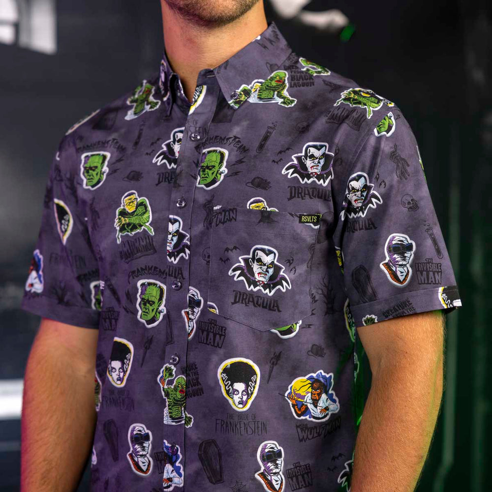 Universal Monsters "Monstickers" – KUNUFLEX Short Sleeve Shirt - Image 4