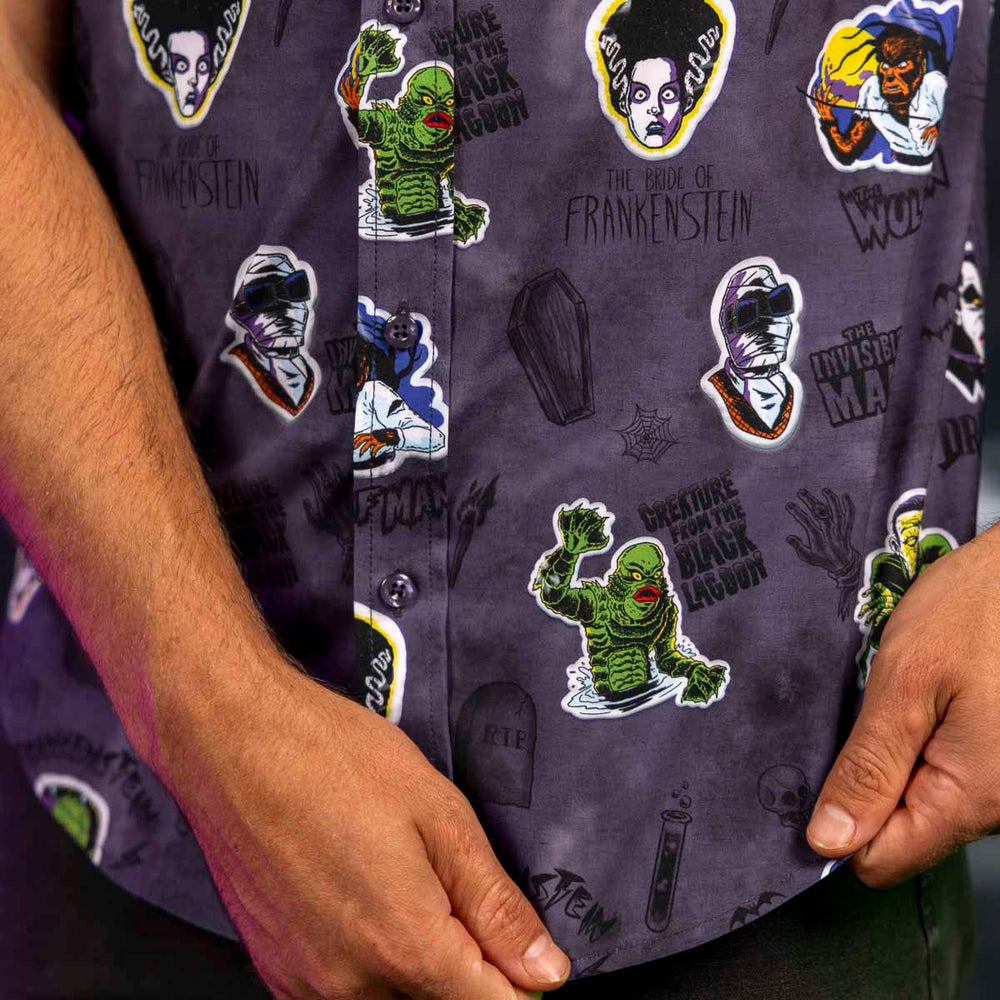 Universal Monsters "Monstickers" – KUNUFLEX Short Sleeve Shirt - Image 8