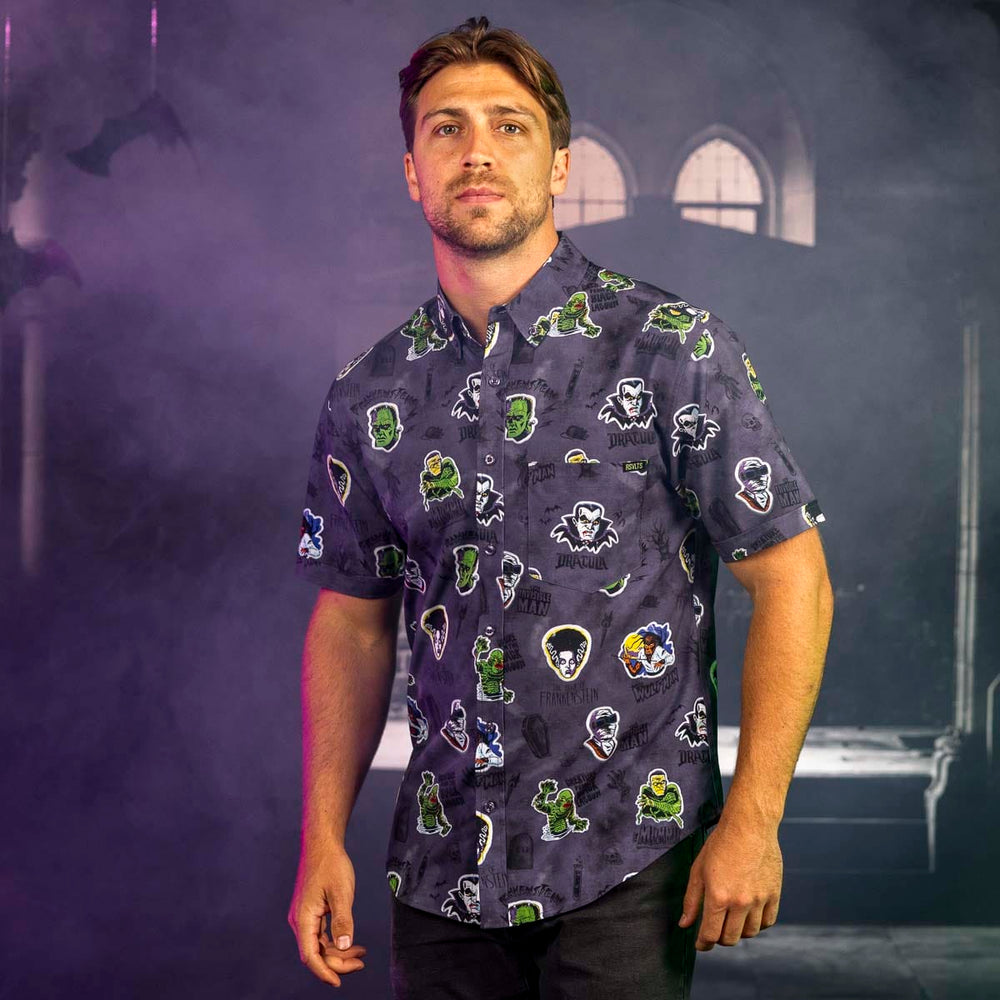 Universal Monsters "Monstickers" – KUNUFLEX Short Sleeve Shirt - Image 2