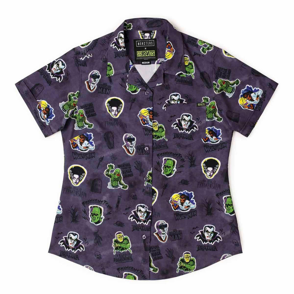 Universal Monsters "Monstickers" – Women's KUNUFLEX Short Sleeve Shirt - Image 2